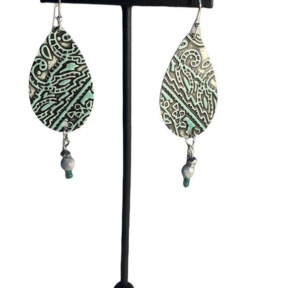 HANDMADE Leather Earrings - Picture 3 of 3